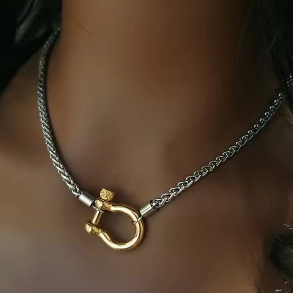 Silver Chain Horsebit Necklace